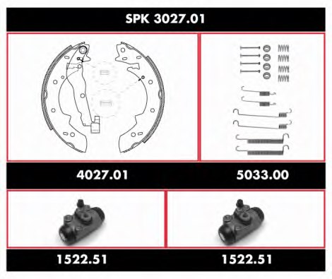 REMSA SPK 3027.01 Brake Set, drum brakes